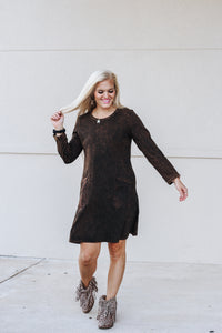 Casual Chats Chocolate Brown Dress