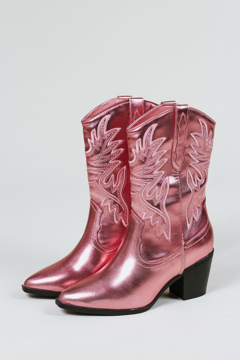 Pink Metallic MIA Boots