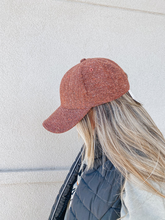 Keep With The Times Rust Tweed Hat