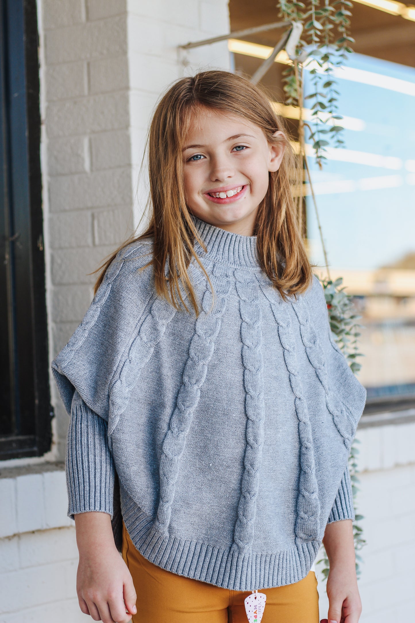 Girls Youth Grey Knitted Sweater