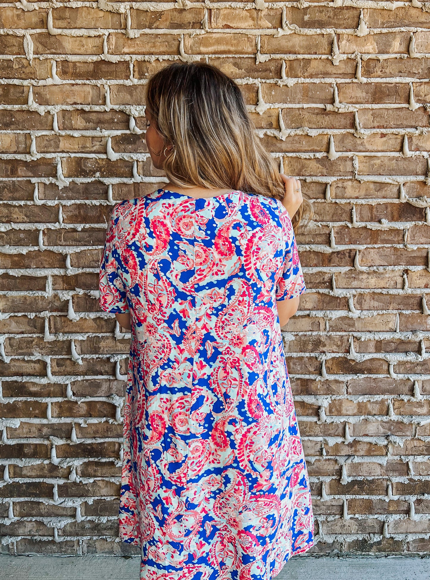 Blossoms Of Passion Royal Blue Pink Floral Dress