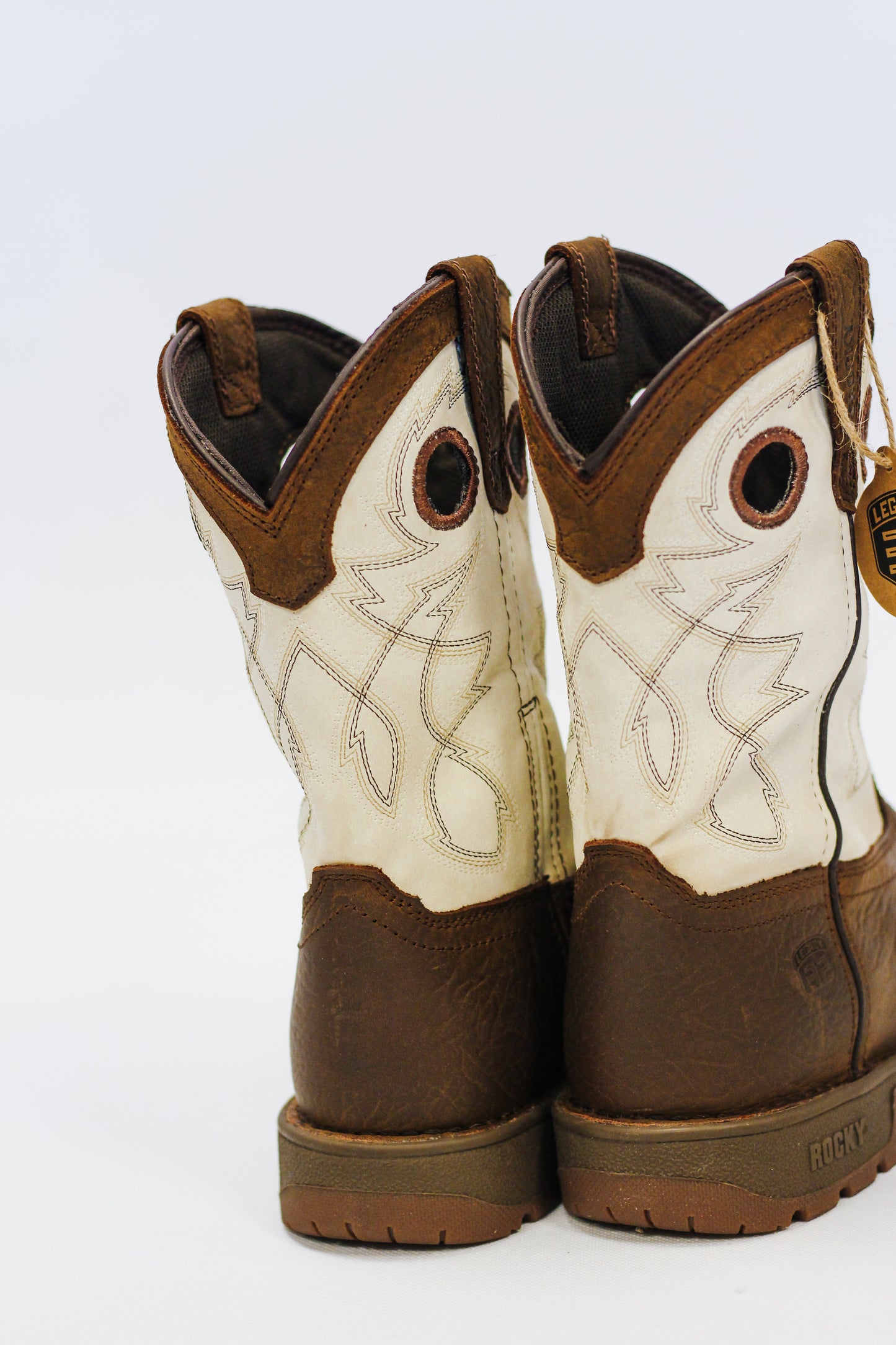 Youth Bone and Brown Boot by Rocky