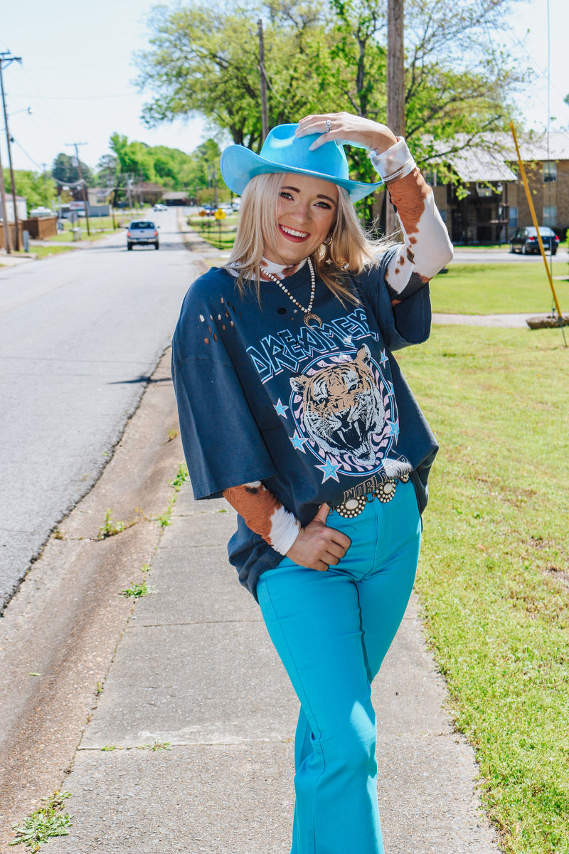 Iridescent Turquoise Cowgirl Hat