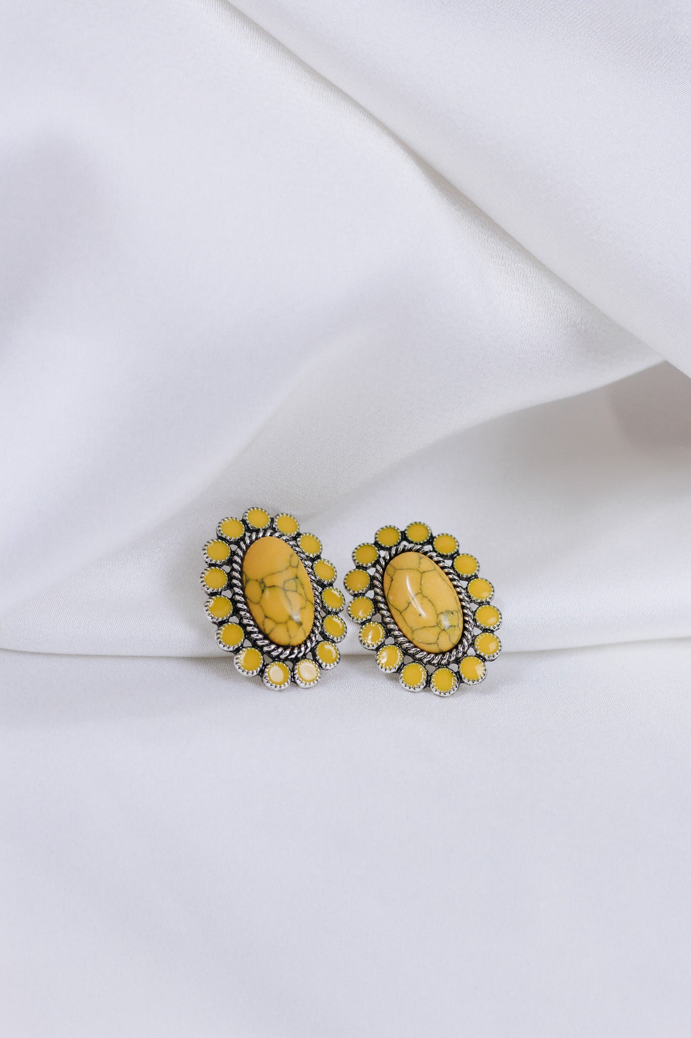 Kavyas Kreation Yellow Floral Design Earrings With Maang tikka