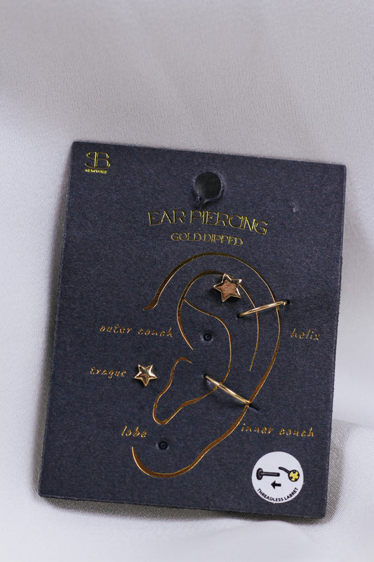 Gold Flat Back Cartilage Earrings