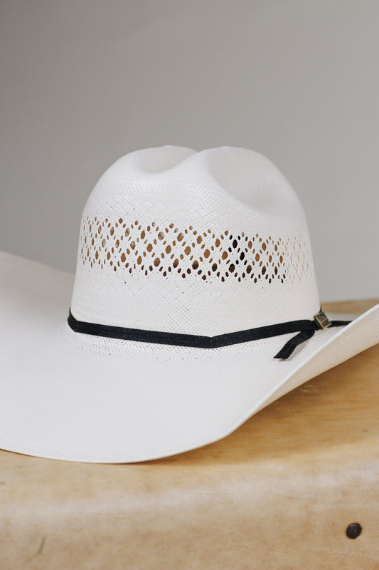 Mens Ivory & Black 10X Cowboy Straw Hat