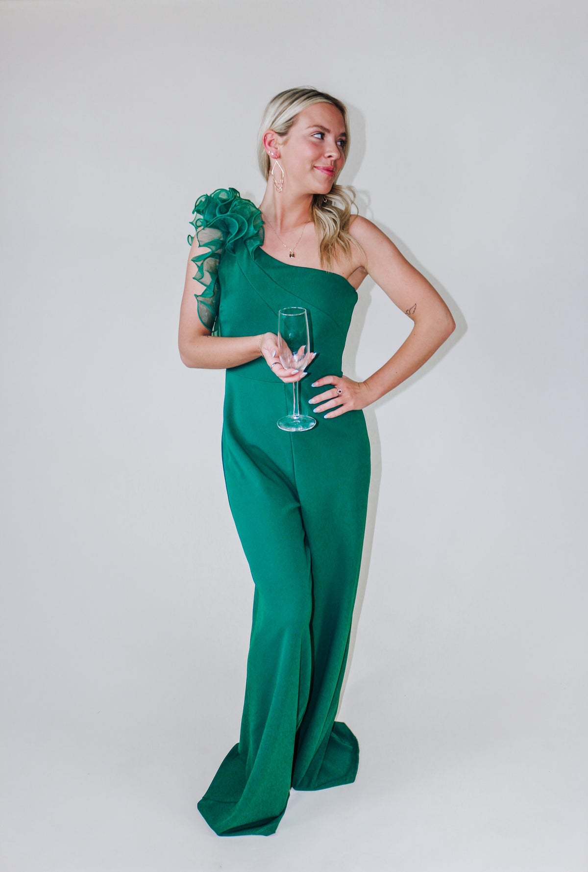 Go The Extra Mile Ivy Green Jumpsuit