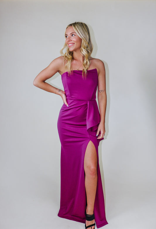Outside The Lines Magenta Dress