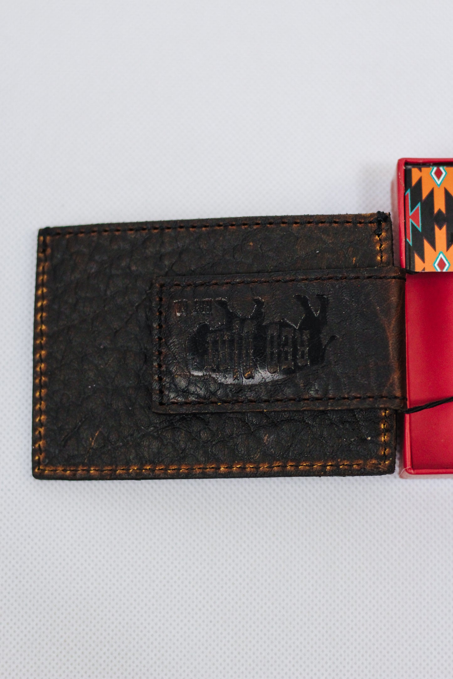 Red Dirt Black Leather Card Case Wallet