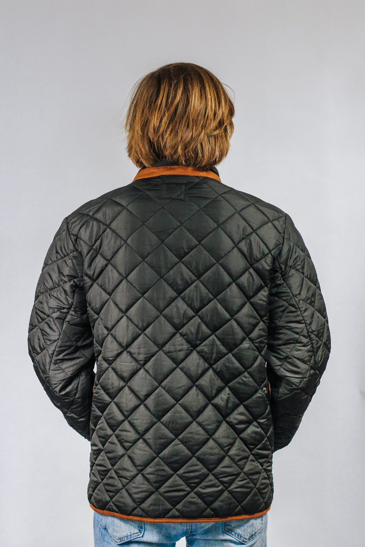 Mens Black Puffer Quilted Jacket