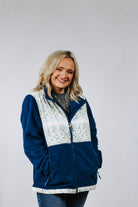 Womens Tech Fleece Blue Floral Jacket By Hooey