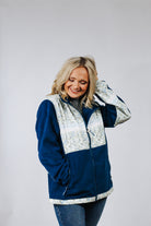 Womens Tech Fleece Blue Floral Jacket By Hooey