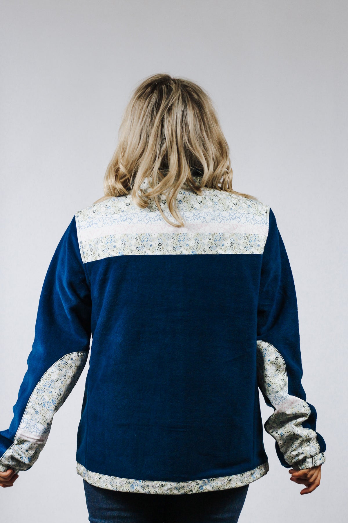 Womens Tech Fleece Blue Floral Jacket By Hooey