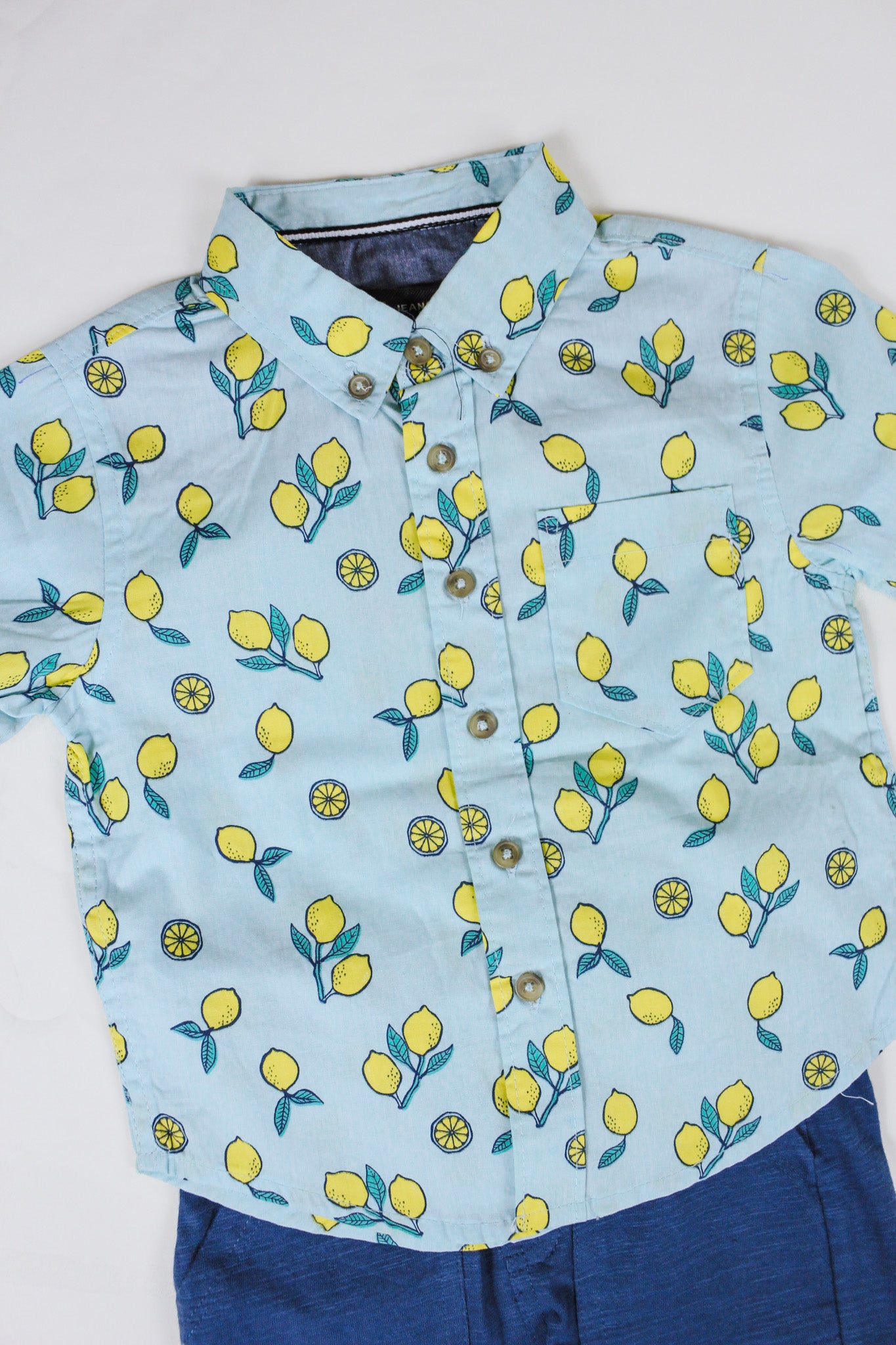 Boys Lemon Blue Shirt & Shorts Set