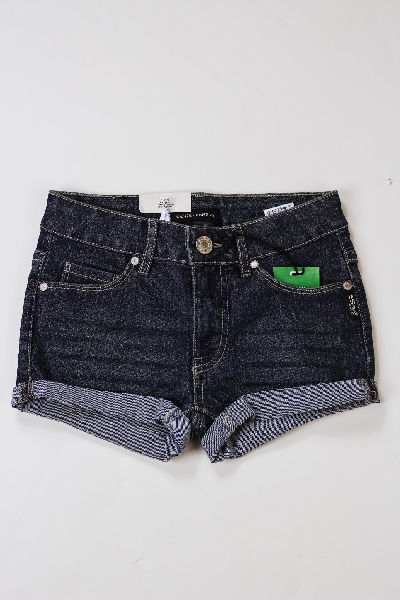 Girls Dark Denim Shorts By Silver Jean Co