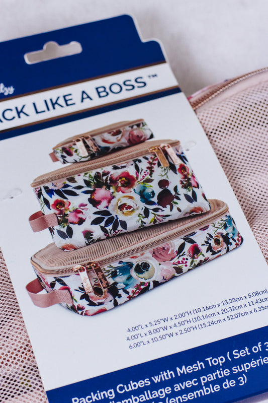 Pack Like A Boss™ Blush Floral Packing Cubes