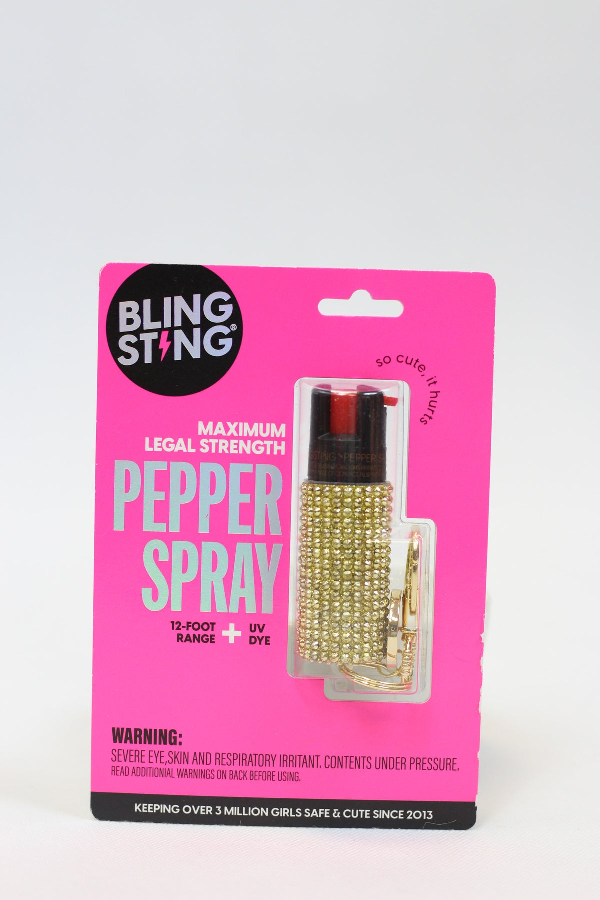 Gold Rhinestone Pepper Spray Bling Sting