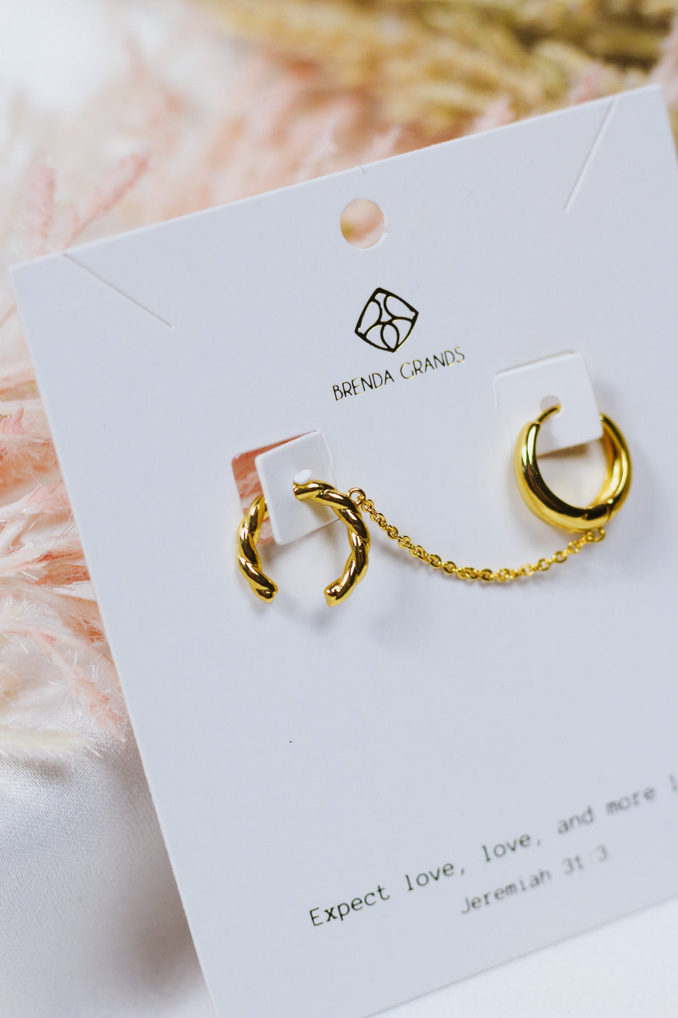 Gold Zenith + Twisted Single Ear Cuff - Water Resistant