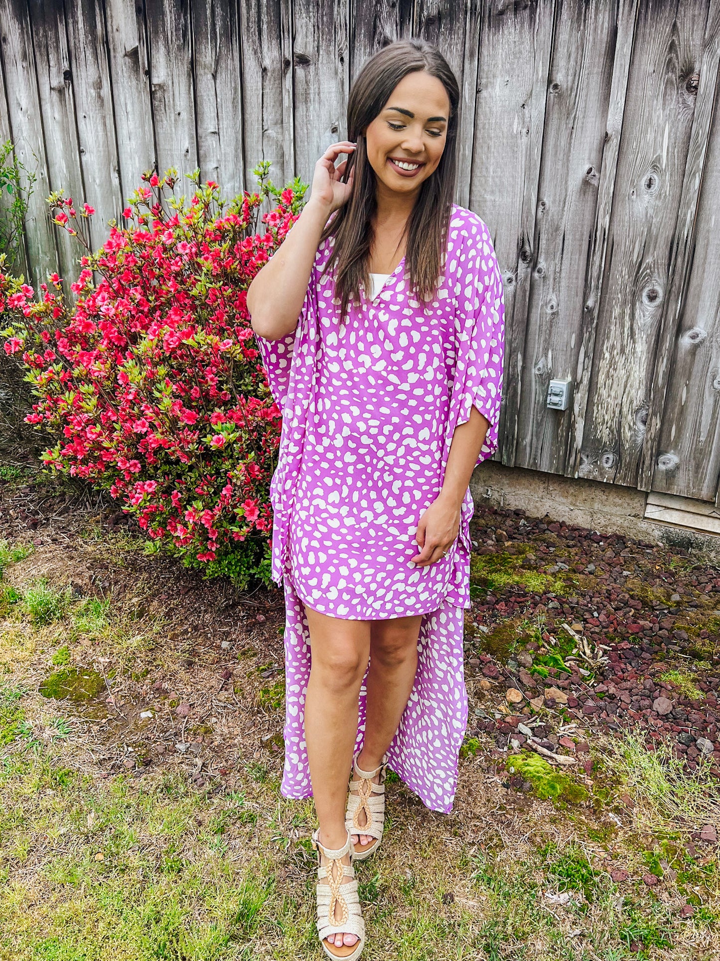 Feeling Bright Orchid Ivy Spotted Dress