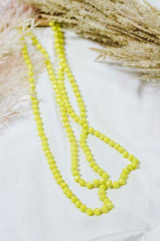 Neon Yellow Beaded Necklace