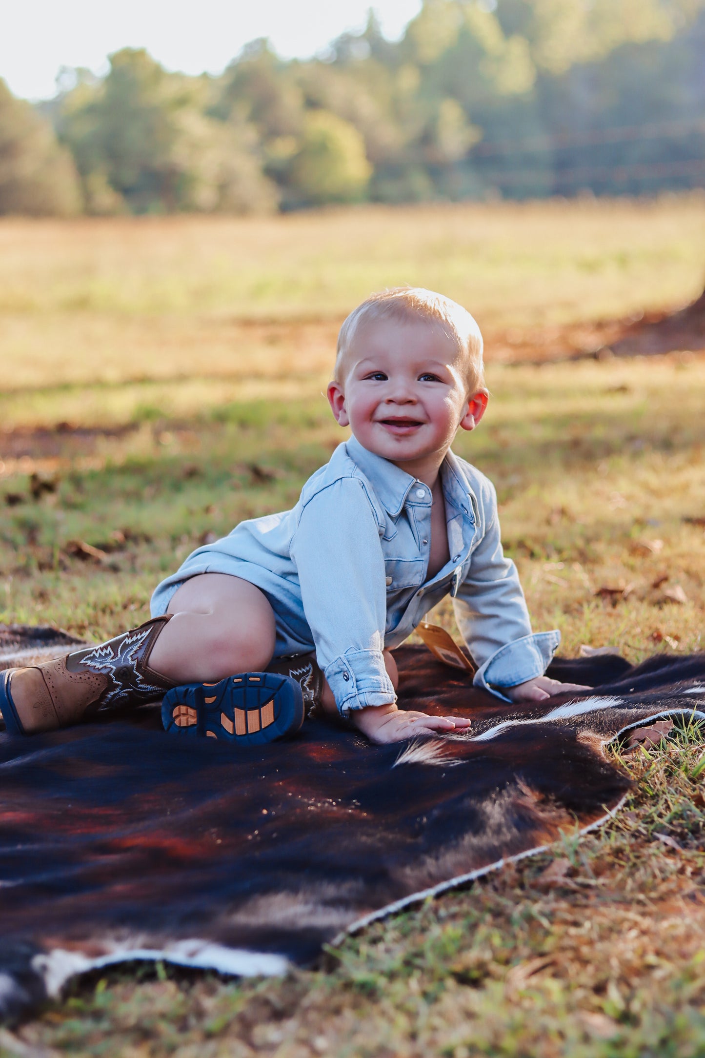 Wrangler Kids Western Faded Blue Bodysuit