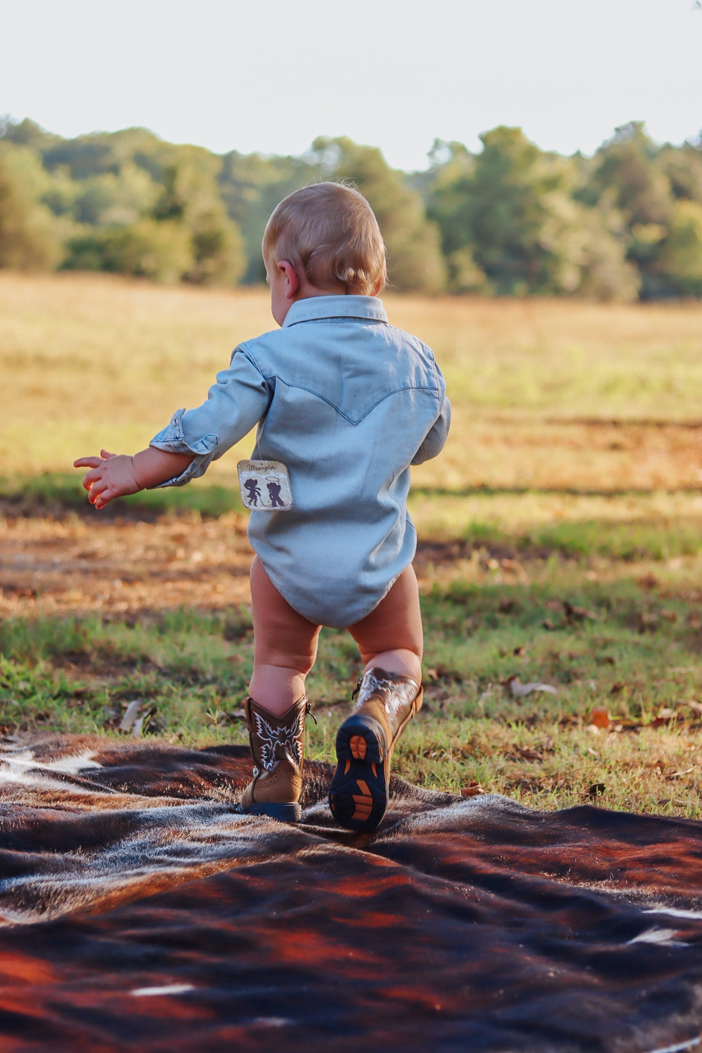 Wrangler Kids Western Faded Blue Bodysuit