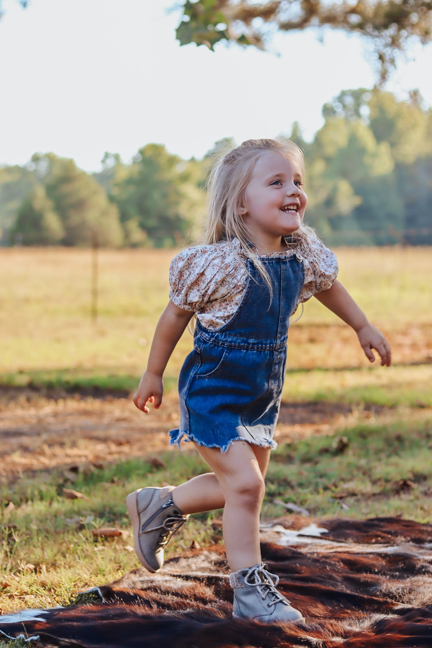 Cowgirl At Heart Denim Kids Overall Dress