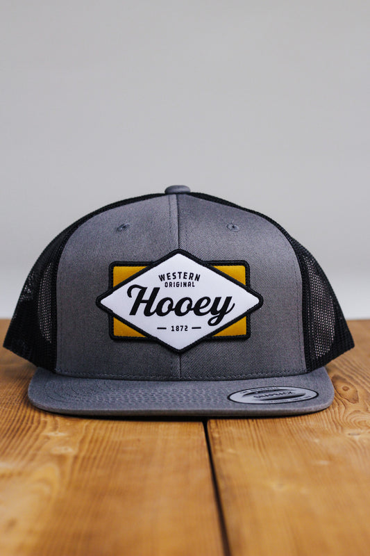 Hooey Men's Grey Black Diamond Trucker Hat