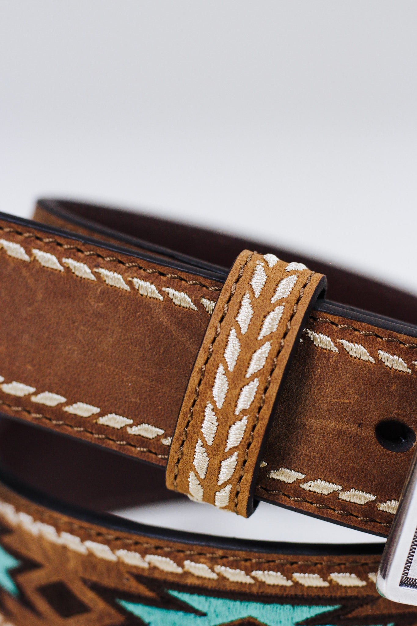 Ariat Lace Embroided Brown Ladies Belt
