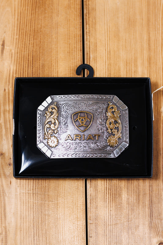 Ariat Rectangle Floral Emblem Buckle