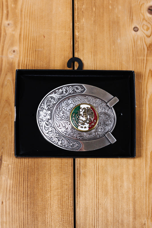 Ariat Horseshoe Mexico Flag Oval Buckle