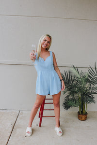 Steal The Moment Sky Blue Romper