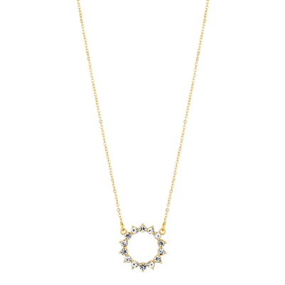 Gold Crystal Pendant 16"-18" Necklace