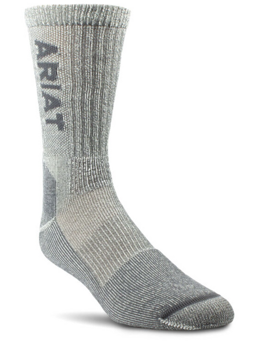 Ariat Gray Lightweight Merino Wool Blend Steel Toe Socks