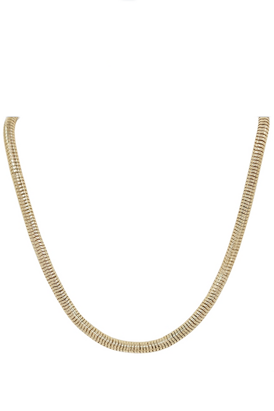 Gold Tube Snake Chain 16-18" Necklace
