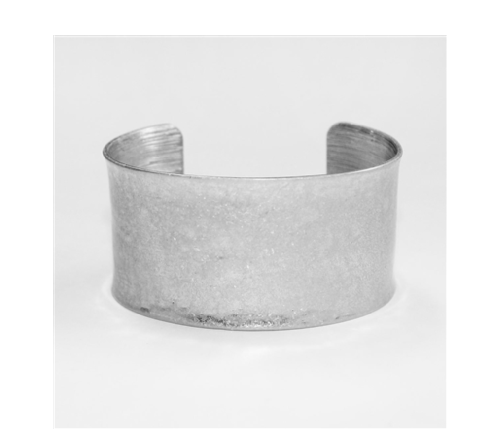 Worn Silver 1.25" Wide Cuff Bracelet