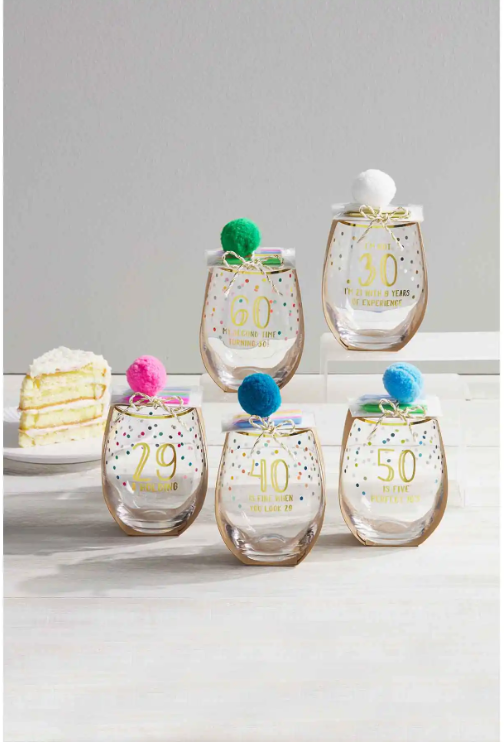 30th Birthday Wine Glass And Candle Set