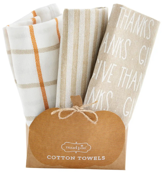 Give Thanks Towel Set By Mud Pie