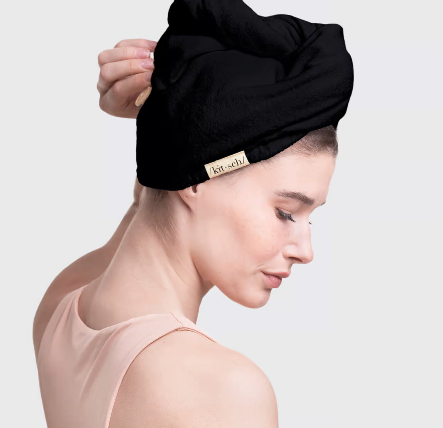 Quick Dry Hair Towel - Eco Black By Kitsch