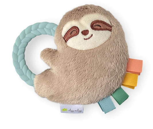 Sloth Ritzy Rattle Pal Plush Rattle with Teether