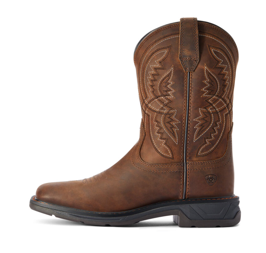 Dirt Road Brown WorkHog XT Coil Western Boys Ariat Boot