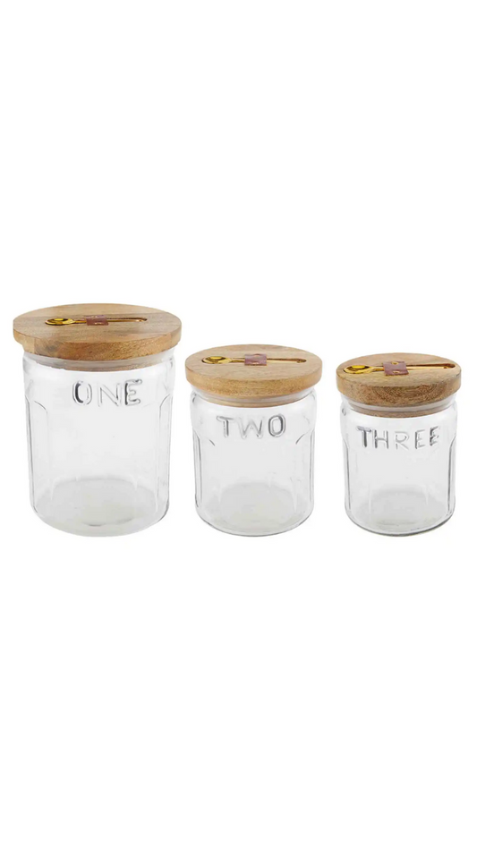 Glass Canister Set By Mud Pie