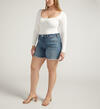 Womens Silver Beau High Rise Shorts- Plus Size