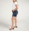 Womens Silver Suki Mid Rise Luxe Stretch Shorts- Plus Size
