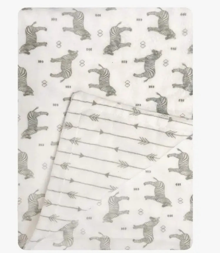 Modern Baby 2 Ply Plush Blanket - Zebra