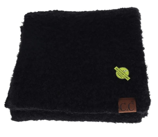 Mixed Tone Boucle Scarf By C.C. Beanie Black
