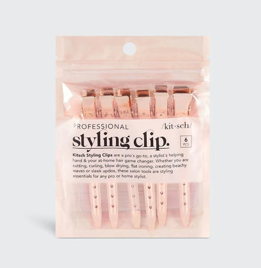 Styling Hair Clips 6pc Rose Gold