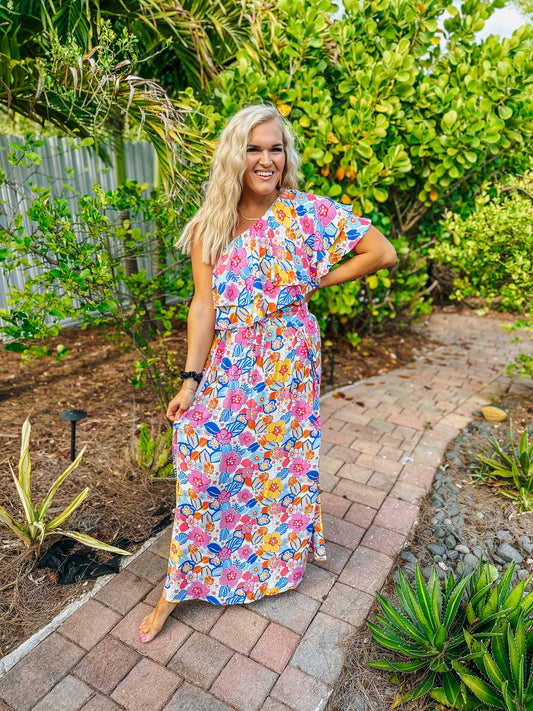 Floral Rush Pink Maxi Skirt