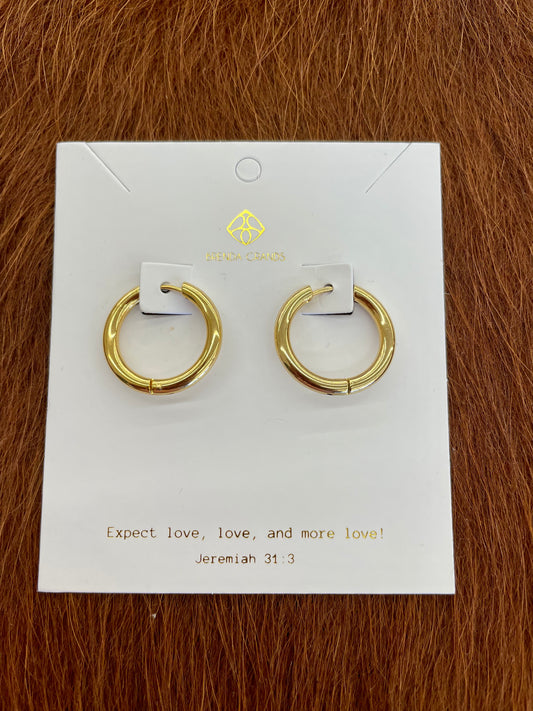 Dainty Gold Hoops - Waterproof