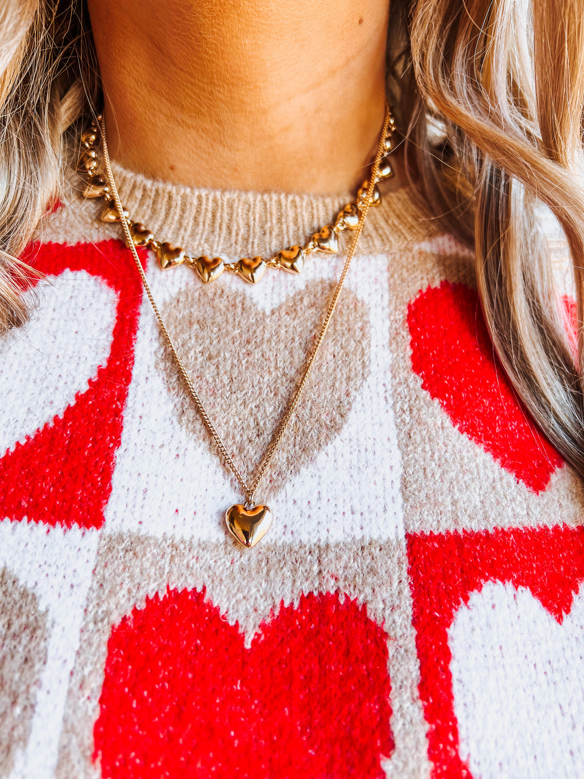 Hearts of Gold Layered Necklace